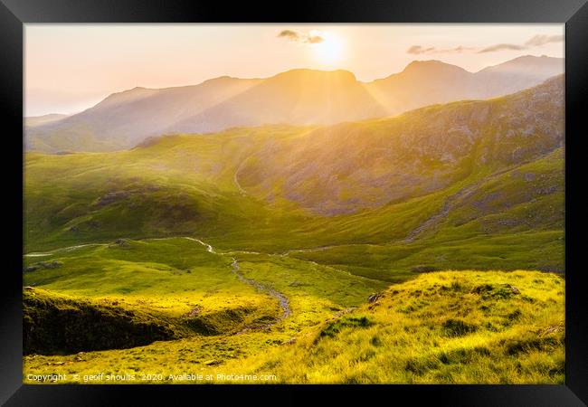 Scafell and the Upper Esk Valley Framed Print by geoff shoults