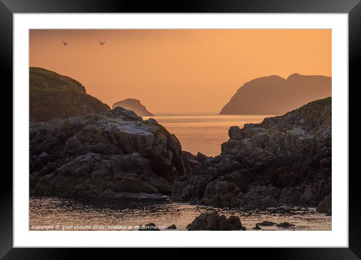Ramsey Island sunset Framed Mounted Print by geoff shoults