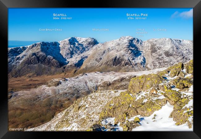 The Scafell Range Framed Print by geoff shoults