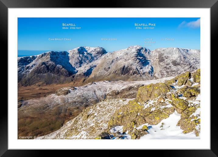 The Scafell Range Framed Mounted Print by geoff shoults