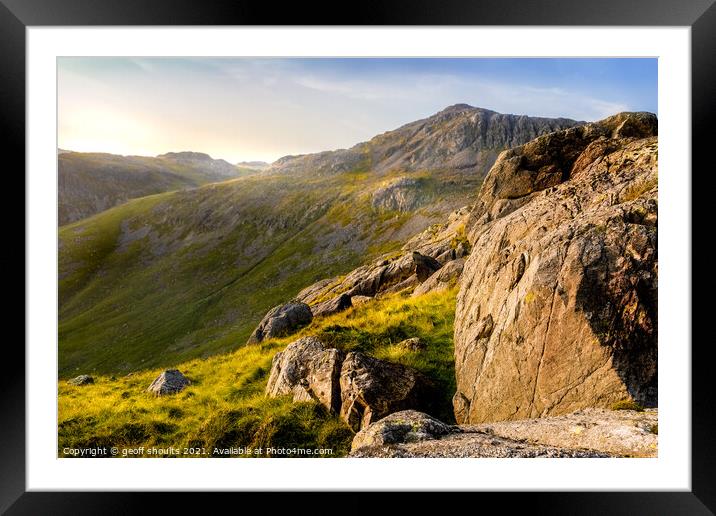 Bowfell, Lake District Framed Mounted Print by geoff shoults