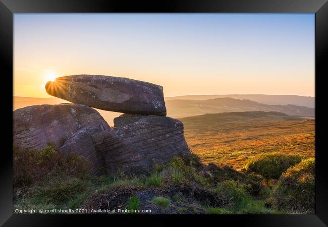 Sunset at The Roaches Framed Print by geoff shoults