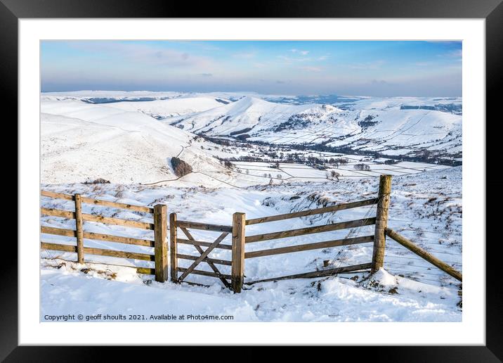Edale in Winter Framed Mounted Print by geoff shoults
