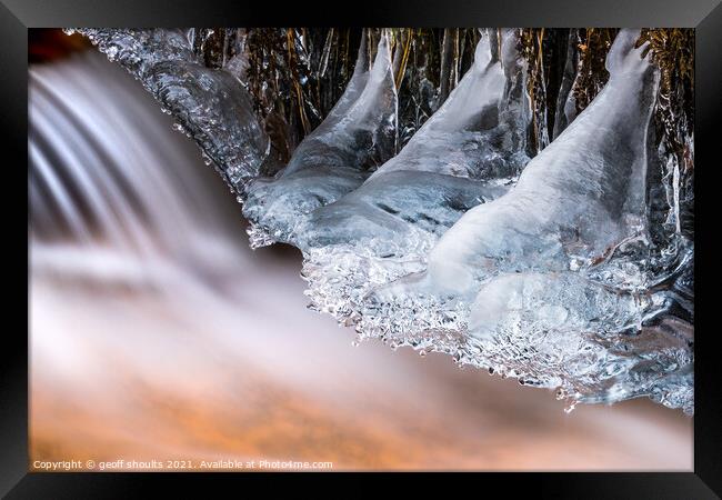 Water, frozen and unfrozen  Framed Print by geoff shoults