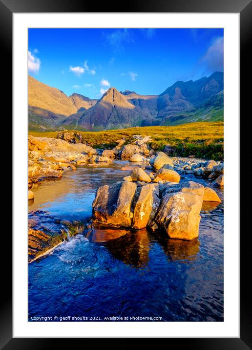 Fairy Pools, Skye  Framed Mounted Print by geoff shoults
