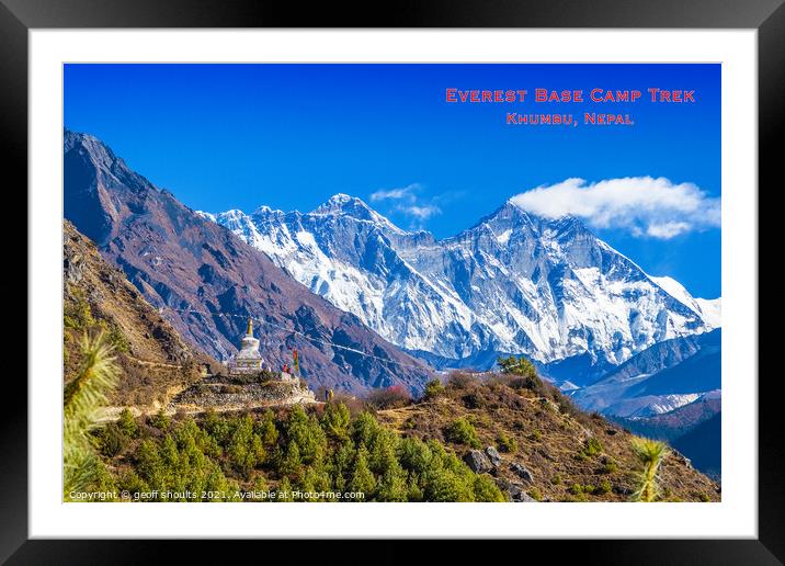 Everest Trek Framed Mounted Print by geoff shoults