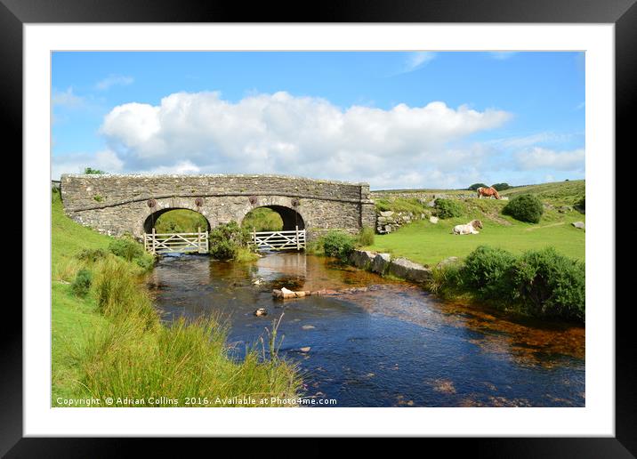 Water flowing under the bridge Framed Mounted Print by Adrian Collins