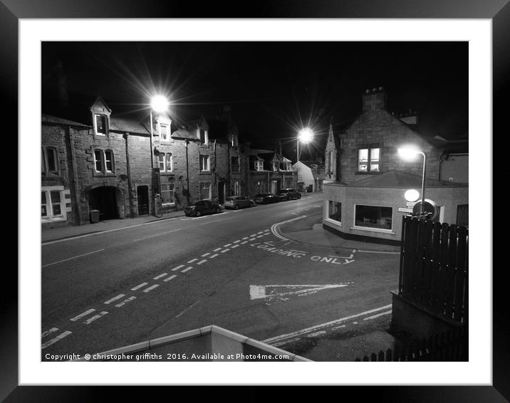Street at Night Framed Mounted Print by christopher griffiths