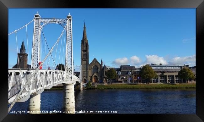 Grieg St Bridge & Free Church Side by Side Framed Print by christopher griffiths