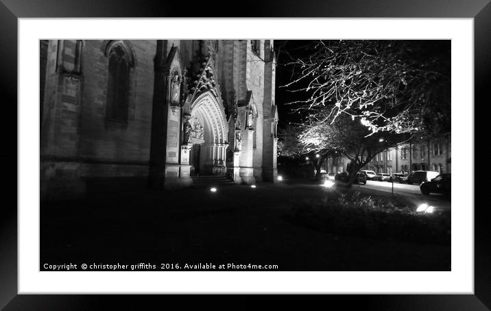 Night Time Cathedral Framed Mounted Print by christopher griffiths