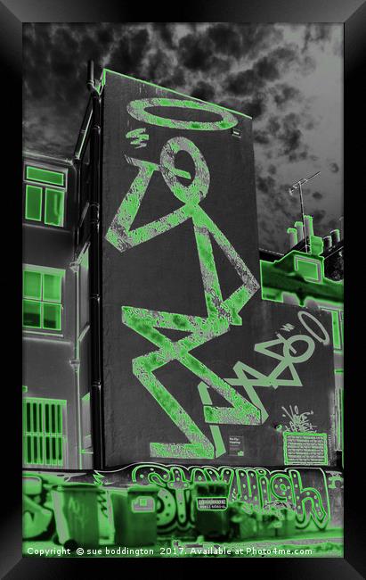 Neon Graffiti  Framed Print by sue boddington