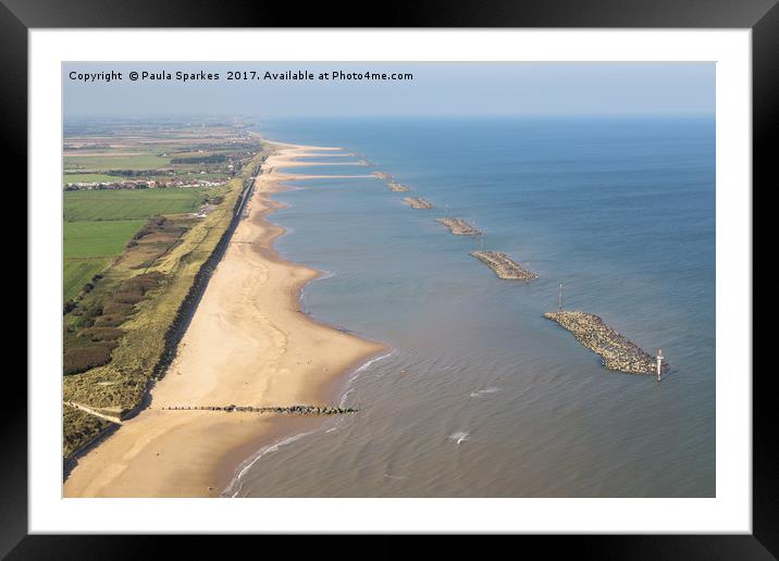 Sea Palling from the Air Framed Mounted Print by Paula Sparkes