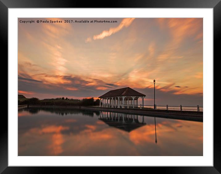 Sunset at the boating lake. Framed Mounted Print by Paula Sparkes