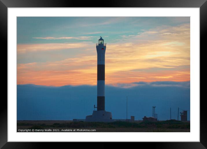 Dungeness Lighthouse at Sunset Framed Mounted Print by Danny Wallis