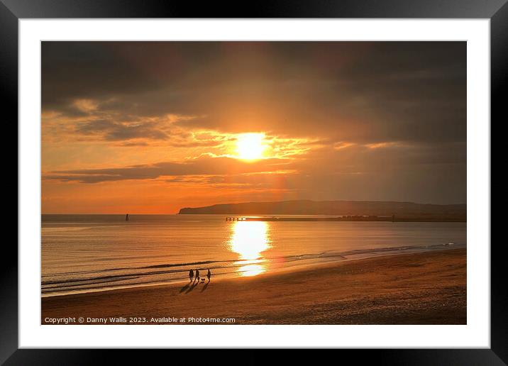 A Sunset Walk at Camber Sands Framed Mounted Print by Danny Wallis
