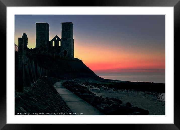 Sunset at Reculver Towers Framed Mounted Print by Danny Wallis