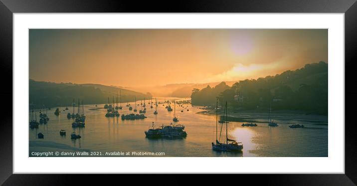 Sunrise over the Estuary at Salcombe, Devon.  Framed Mounted Print by Danny Wallis