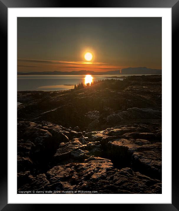 Iceland: Sunset in Thingvellir National Park Framed Mounted Print by Danny Wallis