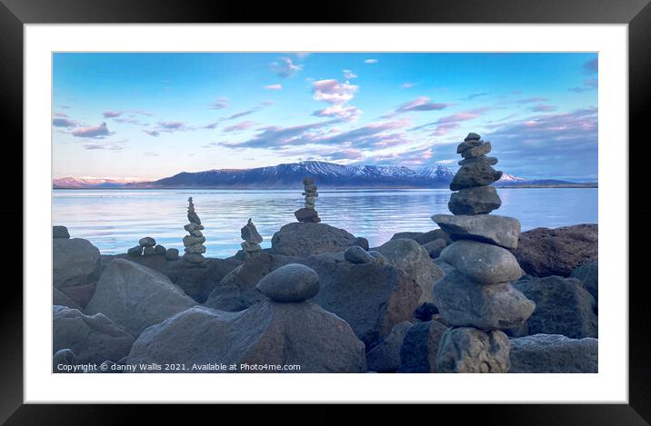 Icelandic Cairns Framed Mounted Print by Danny Wallis