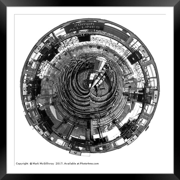 Glasgow Central B&W Planet Framed Mounted Print by Mark McGillivray