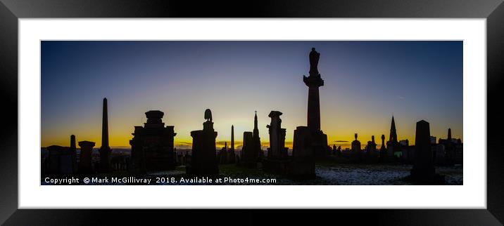 Glasgow Necropolis Sunset Framed Mounted Print by Mark McGillivray