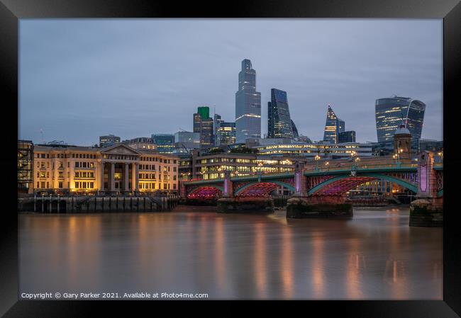 City of London at Twilight Framed Print by Gary Parker