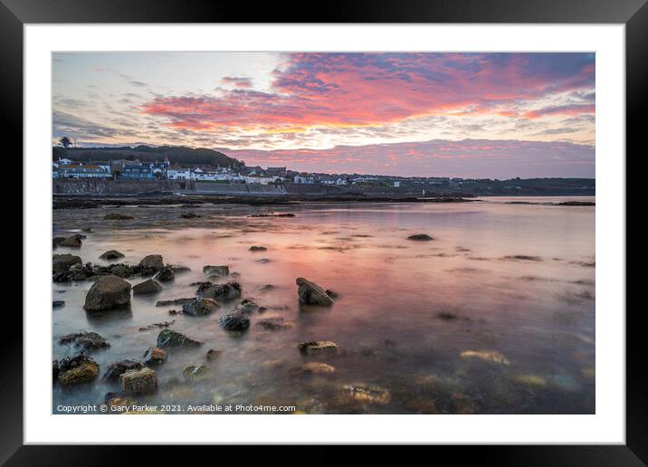 Marazion coastline at sunrise Framed Mounted Print by Gary Parker