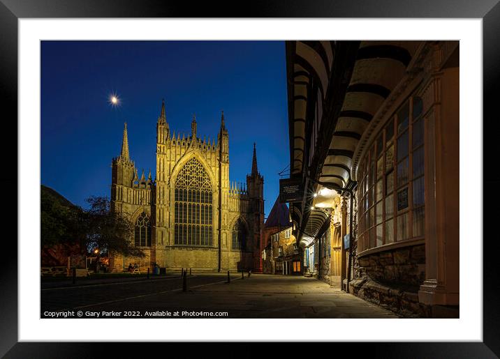 York Minster at night Framed Mounted Print by Gary Parker