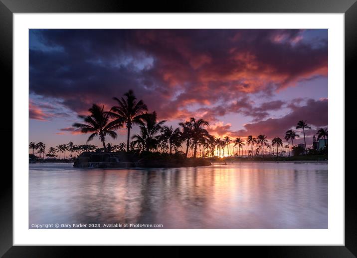 Hawaiian Sunset Framed Mounted Print by Gary Parker