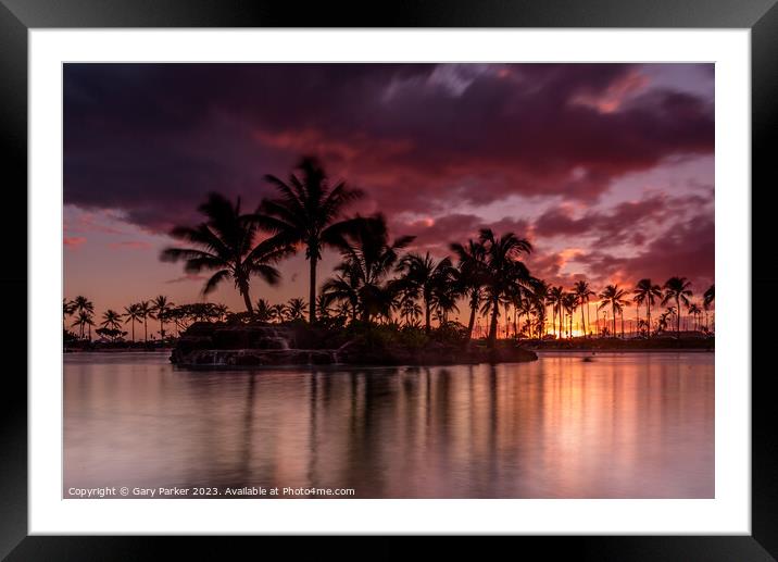 Hawaiian Sunset Framed Mounted Print by Gary Parker