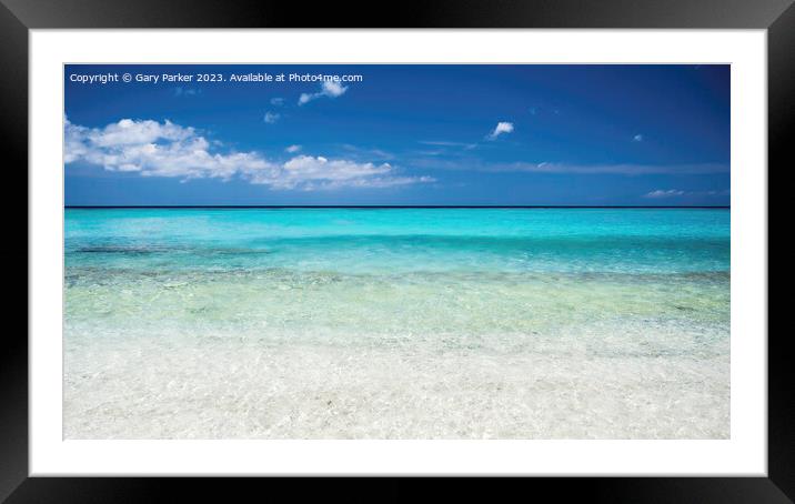 A tropical ocean, with a crystal clear, turquoise sea. Framed Mounted Print by Gary Parker