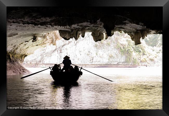 Halong Bay Silhouette  Framed Print by Gary Parker