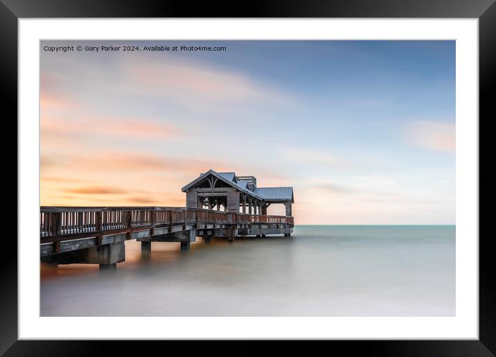 Wooden Jetty at Sunrise Framed Mounted Print by Gary Parker