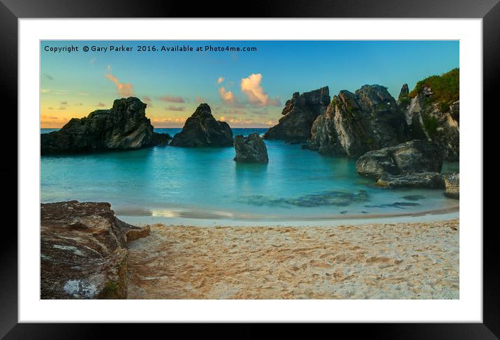 Tropical Cove at Sunrise Framed Mounted Print by Gary Parker