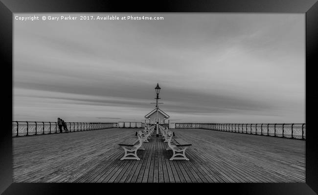 Penarth Pier in black and white Framed Print by Gary Parker