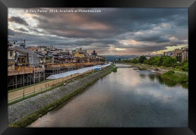 Kyoto River in the Summer Time Framed Print by Gary Parker