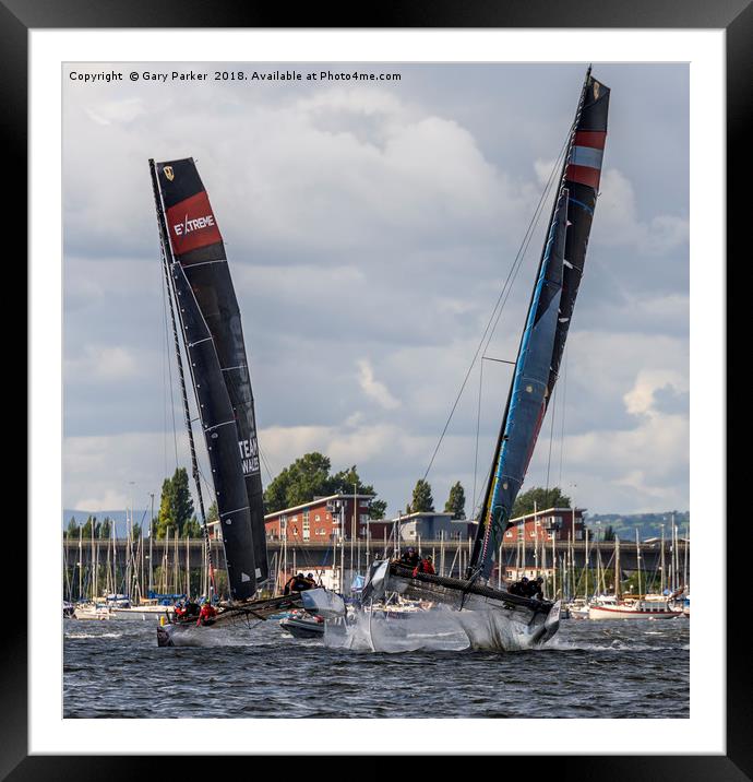 Extreme Sailing in Catamarans Framed Mounted Print by Gary Parker