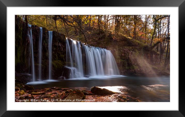 Waterfall in the Brecon Beacons national park  Framed Mounted Print by Gary Parker