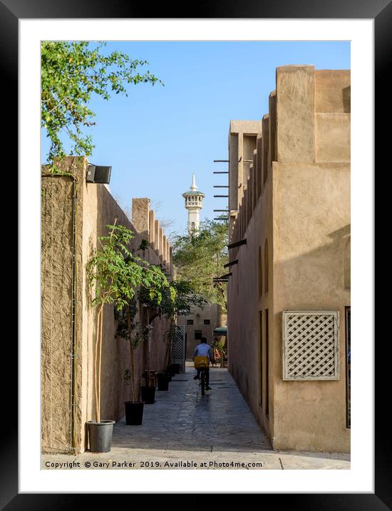 Ancient streets of Bastakiya, Dubai Framed Mounted Print by Gary Parker