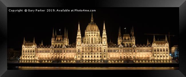 Hungarian Parliament building, in Budapest Framed Print by Gary Parker