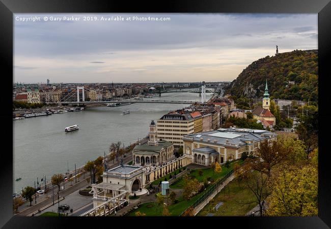 The river Danube, through Budapest, looking south  Framed Print by Gary Parker