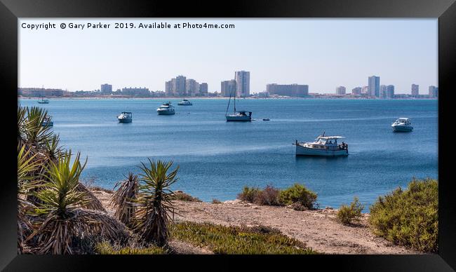 The view of the La Manga strip in Murcia, Spain  Framed Print by Gary Parker