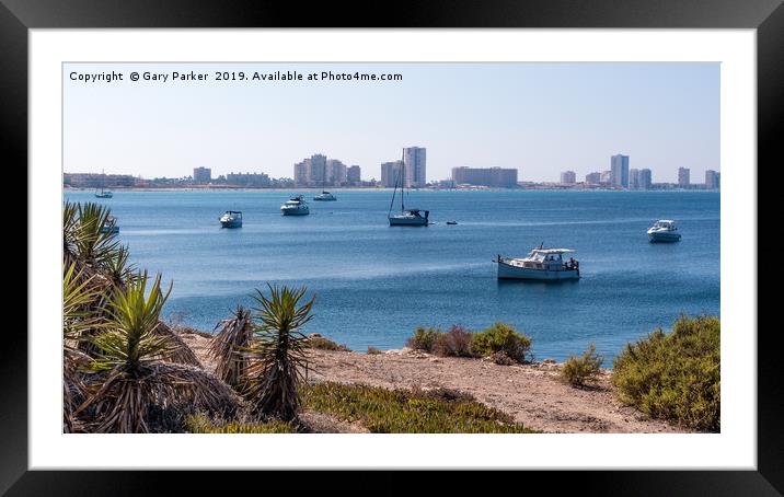 The view of the La Manga strip in Murcia, Spain  Framed Mounted Print by Gary Parker