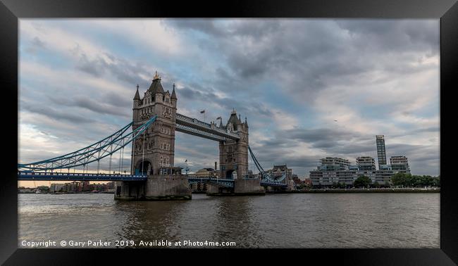 Tower bridge, over the river Thames, London Framed Print by Gary Parker