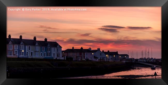 Aberaeron Sunset, Wales Framed Print by Gary Parker