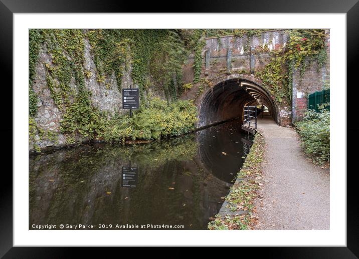 The Edgbaston Tunnel, Worcester Birmingham canal Framed Mounted Print by Gary Parker