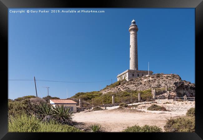 Cabo de Palos lighthouse, in Murcia, Spain Framed Print by Gary Parker