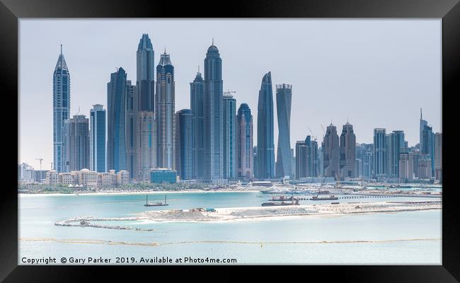 Skyscrapers of Dubai Marina. Framed Print by Gary Parker