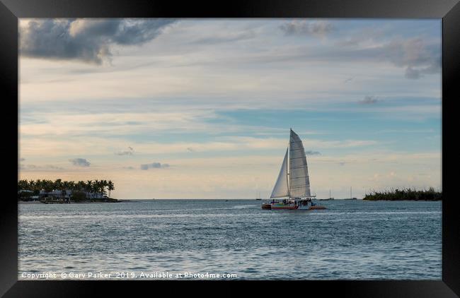Key West Catamaran Framed Print by Gary Parker
