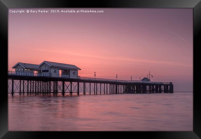 Penarth Pier, Cardiff, at sunrise Framed Print by Gary Parker